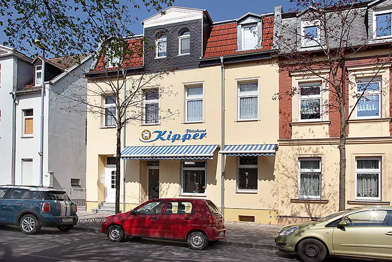 Außenansicht der Filiale der Fleischerei Kipper in Bernburg Gröbziger Straße
